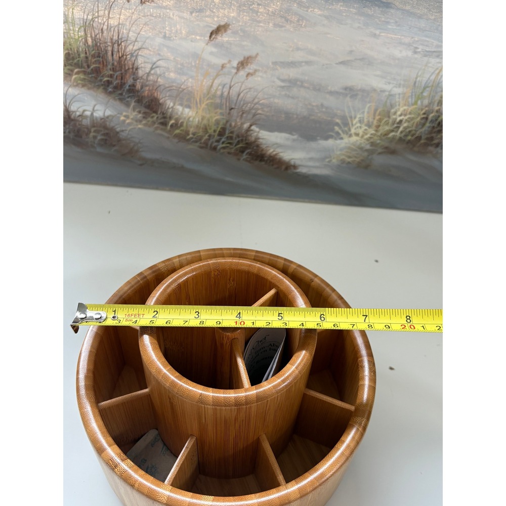 Pampered Chef Bamboo Tool Turn-About Carousel Utensil Holder Caddy #2172 Retired - Picture 10 of 10